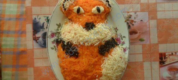 Салат Лисичка с грибами под шубой