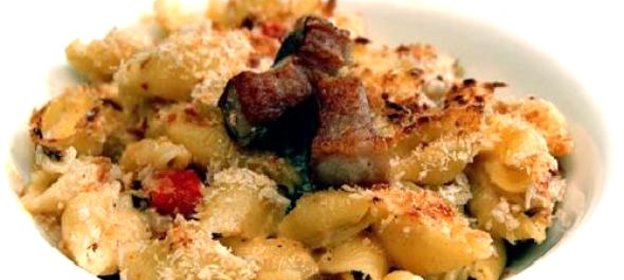 Свиная грудинка с макаронами