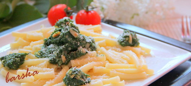 Паста с песто из шпината