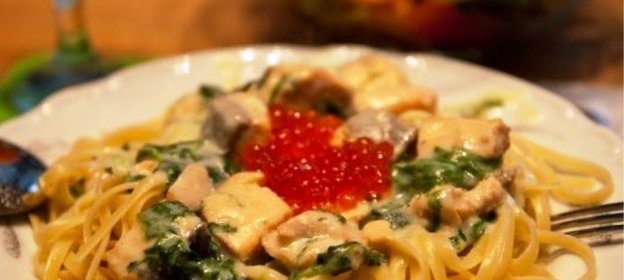 Паста с семгой в сливочном соусе