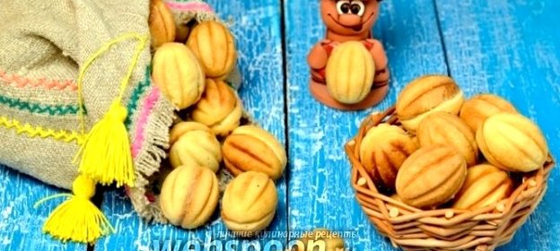 Печенье «Орешки» с варёной сгущёнкой и миндалём