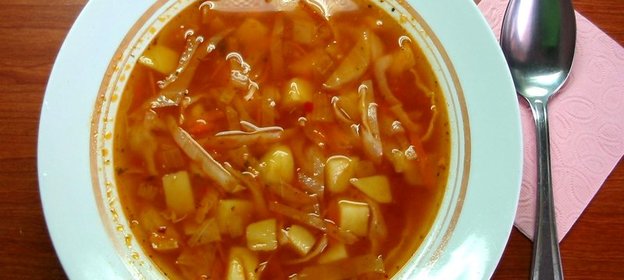 Постные щи с аджикой