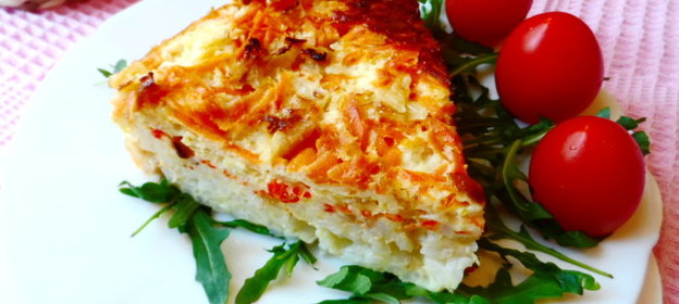 Овощная запеканка с рисом и креветками