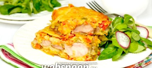 Запеканка с молоками лосося и овощами