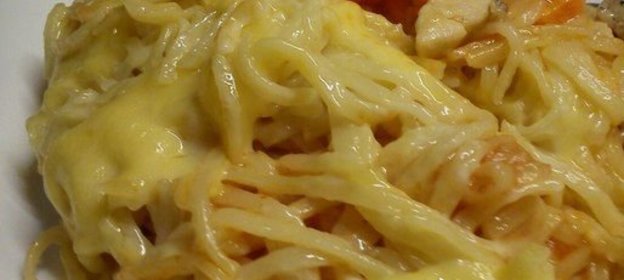 Макаронная запеканка с курицей