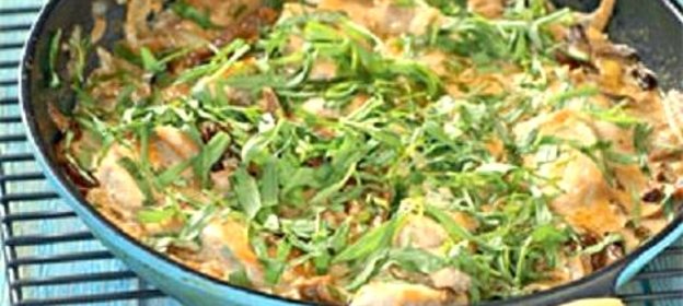 Куриные грудки с грибами в меду