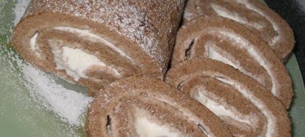 Шоколадный рулет с мороженым