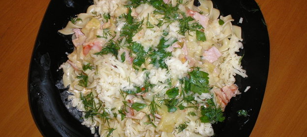 Макароны с кабачками в сливочном соусе