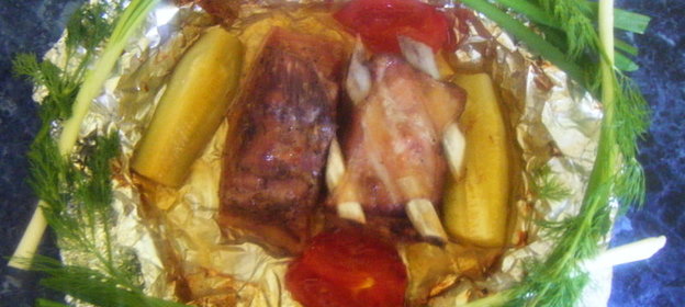 Запеканка картофельная с фасолью и грибами