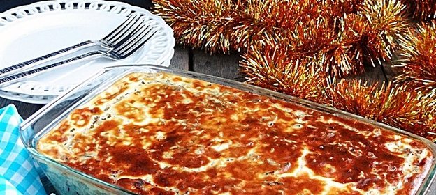 Рисовая запеканка с мясным фаршем и луком-пореем