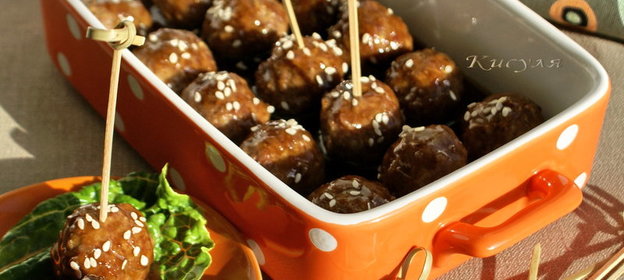Мясные шарики терияки
