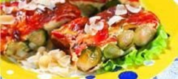 Запеканка из брюссельской капусты с миндалем