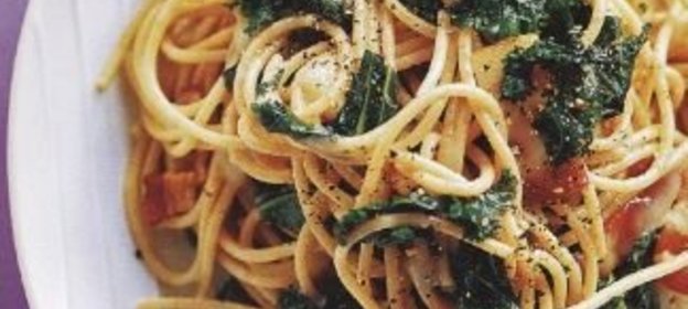 Спагетти с огородной капустой