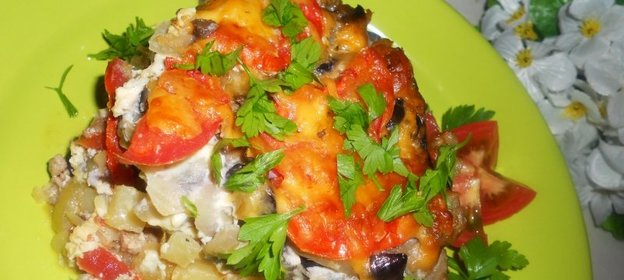 Запеканка с баклажанами и фаршем