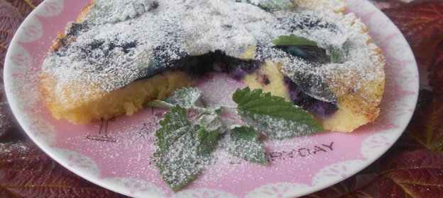 Запеканка из манной крупы Семолина с черничными островками