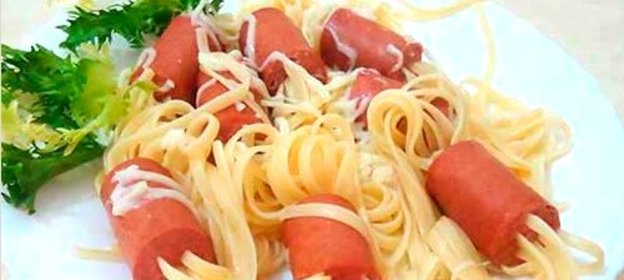 Лапша с сосисками