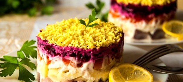 Диетическая селедка под шубой