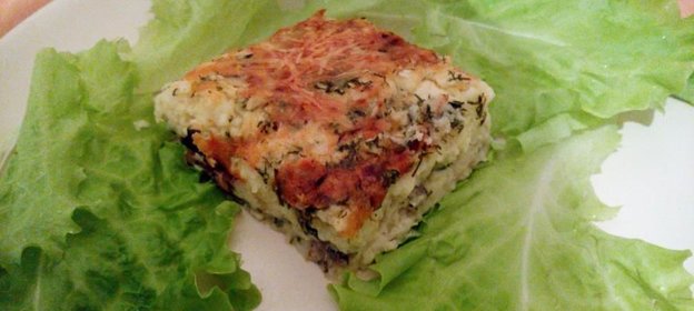 Запеканка с килечкой и укропом по-деревенски