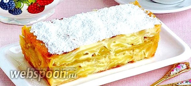 Запеканка из лапши с грушами и мёдом