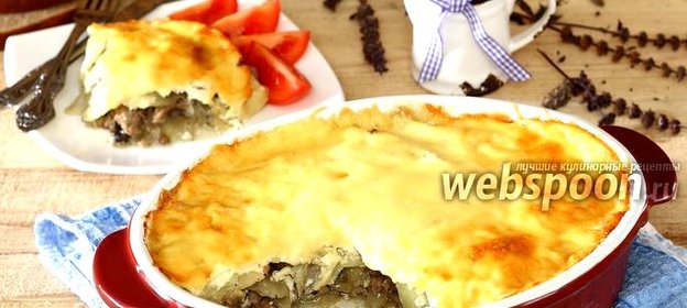 Запеканка из картофеля с мясом и грибами