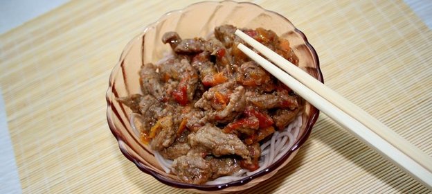 Гречневая лапша с говядиной