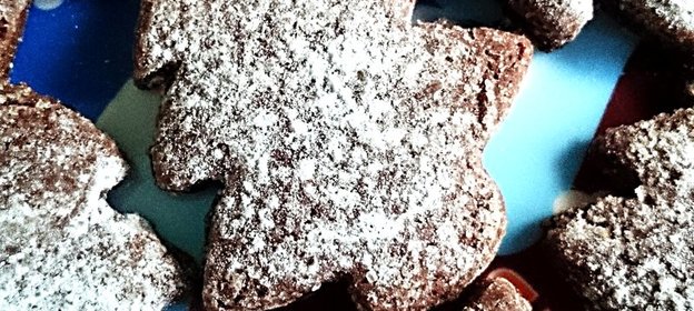 Корично-шоколадное новогоднее печенье