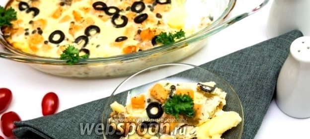 Картофельная запеканка с сёмгой