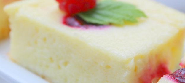 Творожно-манная запеканка на кефире с вишней