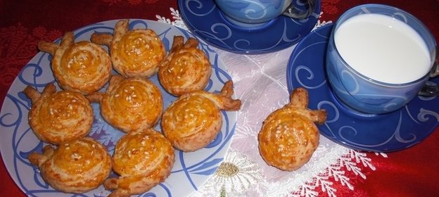 Сырно-кунжутное печенье «Улитки»