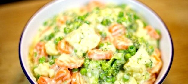 Овощи под сливочным соусом