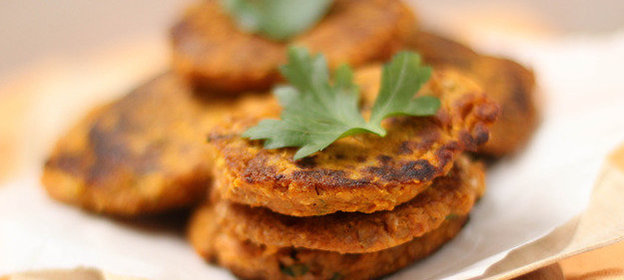 Оладьи из гречки с тыквенным пюре