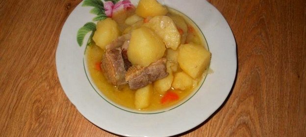 картофель тушеный с уткой
