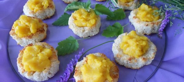 Кокосовое печенье с лимонным курдом