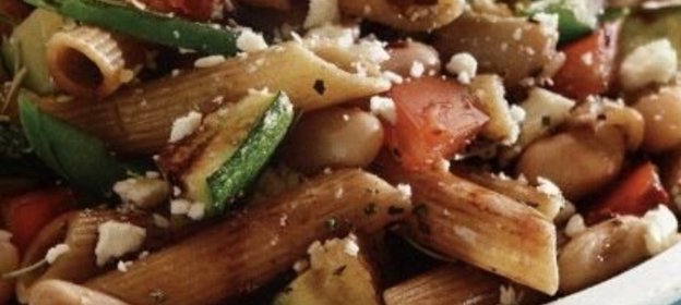 Макароны с фасолью и цуккини