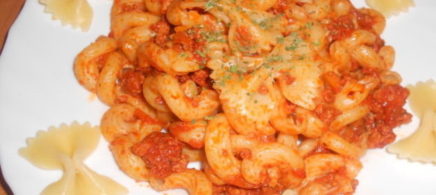 Макароны по-флотски с мясным фаршем