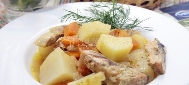 Кета с картофелем