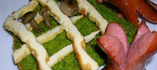 Запеканка зеленая-зеленая (горохово-миндальная)