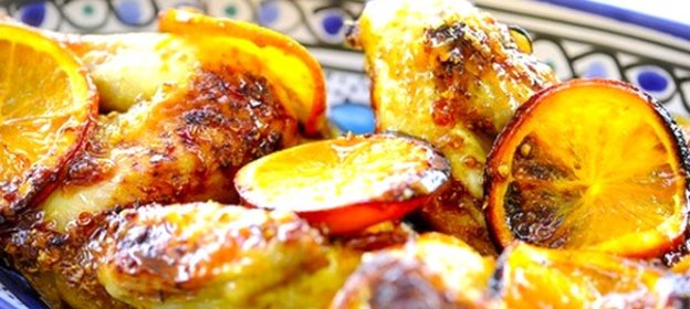 Курица в духовке с апельсинами
