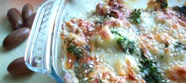 Запеканка из брокколи с ветчиной