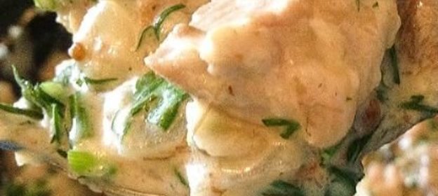 Печень сочная в горшочках со спагетти