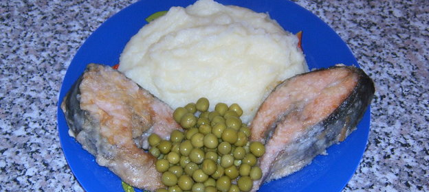 Горбуша жареная