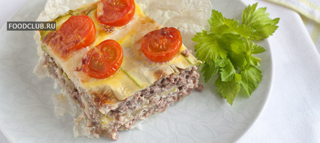 Запеканка с кабачками и мясным фаршем