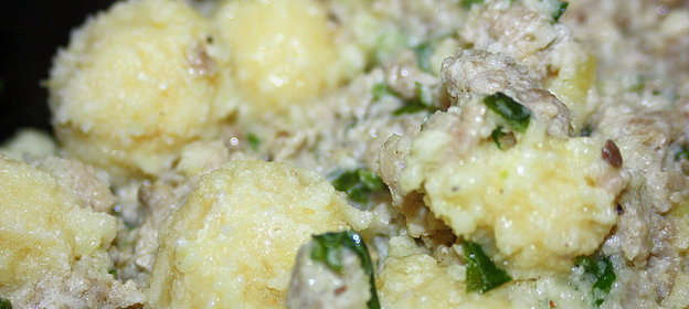 Ньокки с индейкой и трюфелем