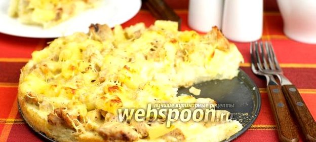 Картофельная запеканка с индейкой и ананасами