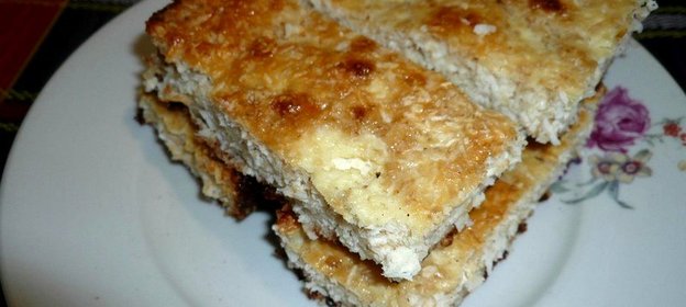 Запеканка творожная с кокосовой стружкой и отрубями