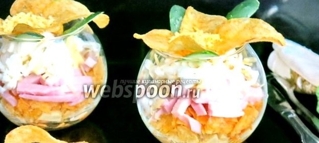 Салат «Орхидея» с чипсами