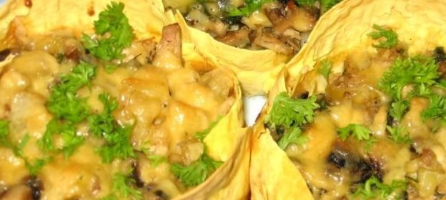 Грибная запеканка в лаваше