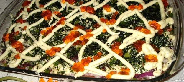 Салат Рваная курица слоями