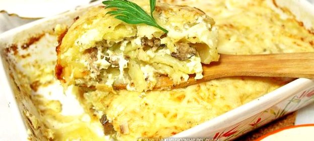 Гратен картофельный с рыбой