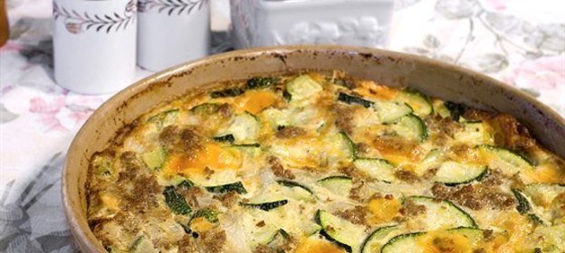 Запеканка из кабачков с мясом и сыром